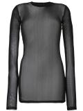 sheer longsleeved knit blouse