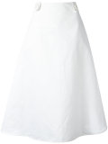 button front flared midi skirt