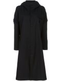 hooded flared coat