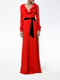 pleated ruffle gown