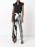 asymmetric printed trousers