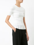 striped ruffle knit top