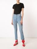 high-rise cropped 'Destruction' jeans