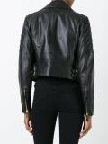 quilted detail biker jacket