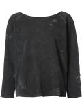 dolman sleeve distressed sweatshirt