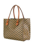 checked tote bag