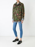 multi patched military coat 