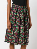 geometric print drawstring skirt