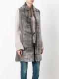 furry belted cardi-coat 