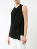 draped tank top with scarf