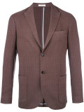 pointed lapel plaid blazer
