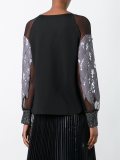 metallic sheer blouse