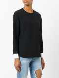 contrast cuff blouse