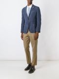 floral lapel detail textured blazer