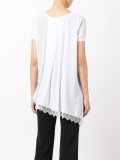 asymmetric lace hem T-shirt