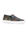 geometric pattern slip-on sneakers