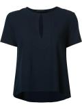 slit neck flared blouse