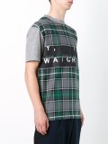 stripe print checked T-shirt 