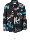 logo print overshirt jacket
