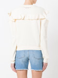 slit sleeves ruffled sweatshirt