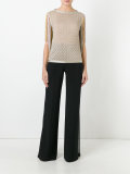 fringed metallic blouse