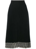 lace-trimmed crepe skirt