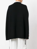 lace up slit sleeves cardigan 