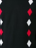 diamond print v neck jumper
