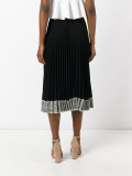 lace-trimmed crepe skirt