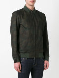 leaves print bomber jacket
