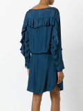 pleated trim dress 