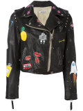 multi-prints biker jacket