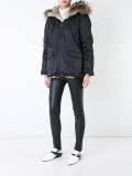 fur hooded reversible jacket