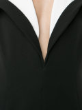 正面开衩双色晚礼服