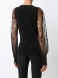 sheer lace sleeve blouse