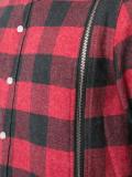 zipped detailing plaid shirt