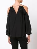 cold-shoulder V-neck blouse