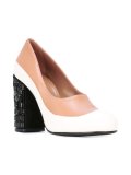 crystal embellished heel pumps