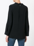 deep V-neck blouse