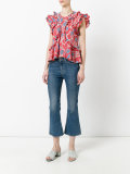 pattern frill blouse