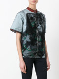 sheer panel shortsleeved jacket