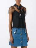 neck tie sheer blouse
