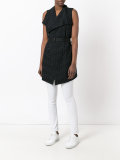 belted sleeveless coat 