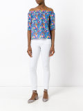 kite patterned off-shoulder blouse