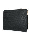 logo embossed clutch