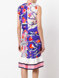 printed ruffled hem dress