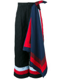 waist-tied scarf quilted trousers