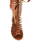 knee-high lace-up sandals