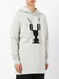 printed long hoodie