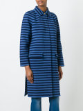 striped midi coat